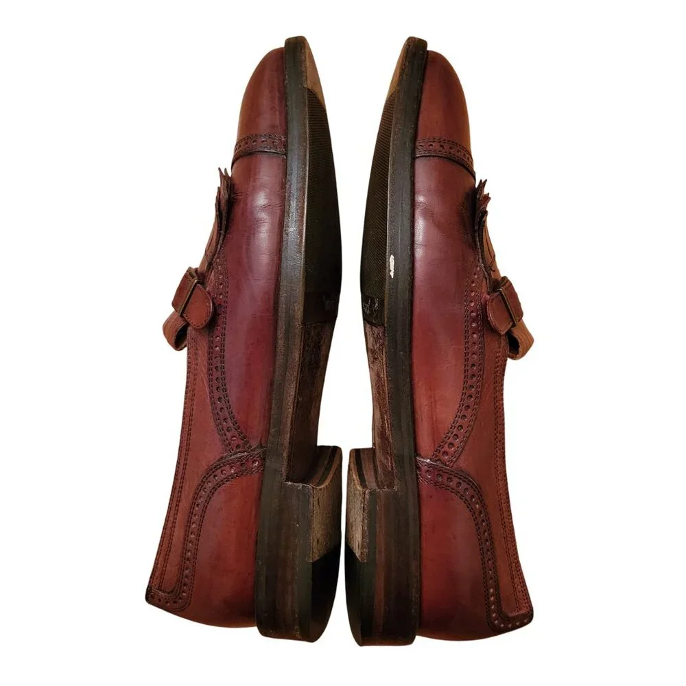 Cole Haan Bragano Brown Italian Leather Loafers‎ Kiltie Fringe Buckle 10D Vibram
